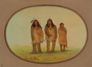 Zwei Nezperce-Krieger und ein Junge, 1855-1869 von George Catlin