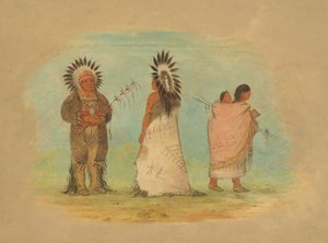 Zwei Ottoe-Häuptlinge und eine Frau, 1861-1869 von George Catlin