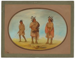 Zwei Weeah-Krieger und eine Frau von George Catlin