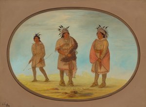 Zwei Weeah-Krieger und eine Frau, 1861-1869 von George Catlin