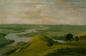 Ansicht der Mündung des Red River und des False Washita in Texas von George Catlin