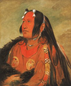 Wi-jún-jon, Taubenei-Kopf (Das Licht), ein angesehener junger Krieger von George Catlin