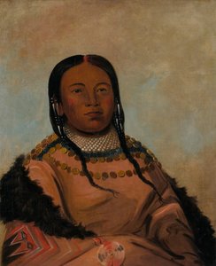 Wi-lóoh-tah-eeh-tcháh-ta-máh-nee, Rotes Ding, das beim Marschieren berührt, Tochter von Black Rock von George Catlin