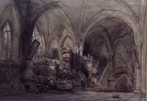 Innenansicht einer Kirche, Spanien von George Cattermole