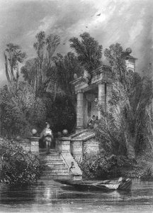 Szene aus Faust. Margarete trifft Faust im Sommerhaus, ca. 1870