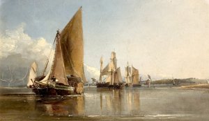 Boote fahren in die Medway ein von George Chambers