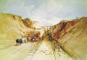 Bau einer Eisenbahnlinie