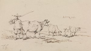 Ein Bauer mit Vieh von George Chinnery