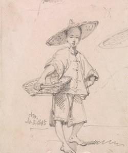 Junge Person mit einem Korb von George Chinnery