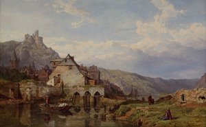 Ein Blick auf Bouvignes an der Maas von George Clarkson Stanfield