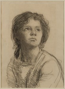 Kopf und Schultern einer jungen Frau von George Clausen