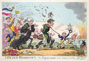 Ein großes Manöver! oder Der Schurkenmarsch zur Insel Elba von George Cruikshank