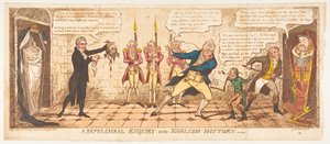 Eine Grabuntersuchung zur englischen Geschichte, 1. Juni 1813 von George Cruikshank