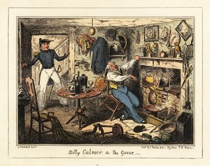 Ein Marineleutnant ruft einen alten Midshipman zum Dienst von George Cruikshank