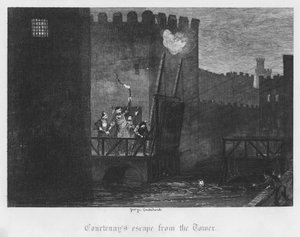 Courtenays Flucht aus dem Tower (Gravur) von George Cruikshank