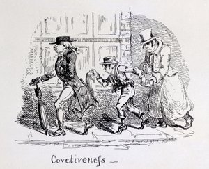 Gier aus Phrenologische Illustrationen, 1826 von George Cruikshank
