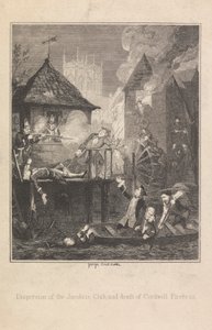 Zerstreuung des Jakobitenclubs und Tod von Cordwell Firebras von George Cruikshank