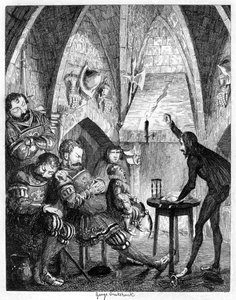 Edward Underhill, der heiße Evangelist, predigt den Riesen im By-Ward oder Gate Tower, 1840 von George Cruikshank