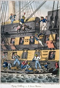 Fliegende Artillerie oder ein Pferdemarine von George Cruikshank