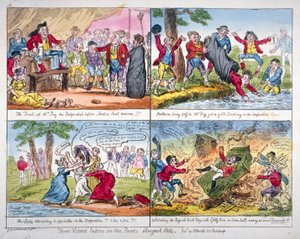 Vier Ansichten in den Parks, 1814 von George Cruikshank