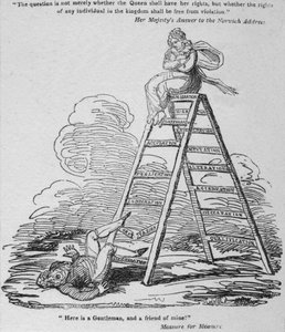 Hier ist ein Gentleman und ein Freund von mir!, ca. 1820 von George Cruikshank