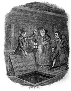 Illustration für „Oliver Twist“ von Charles Dickens, von George Cruikshank. von George Cruikshank