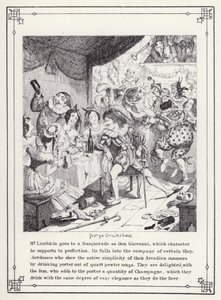 Illustration für Das Buch des Junggesellen oder Der Fortschritt von Mr. Lambkin (Gent) (Gravur) von George Cruikshank