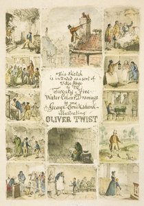 Illustration für die Titelseite "Oliver Twist" von George Cruikshank