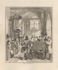 Jack Sheppard begeht den Raub in der Kirche von Willesden von George Cruikshank