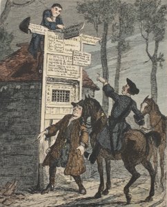 Jack Sheppard entkommt aus dem Gefängniskäfig, Illustration aus Jack Sheppard: Eine Romanze von William Harrison Ainsworth, veröffentlicht 1839 (handkolorierte Radierung) von George Cruikshank