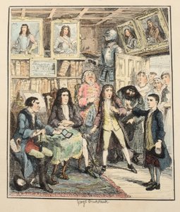 Jack Sheppard beschuldigt Thames Darrell des Diebstahls, Illustration aus Jack Sheppard: Eine Romanze von William Harrison Ainsworth, veröffentlicht 1839 von George Cruikshank