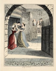 Jack Sheppard entkommt aus dem verurteilten Gefängnis in Newgate, Illustration aus Jack Sheppard: Eine Romanze von William Harrison Ainsworth, veröffentlicht 1839 von George Cruikshank
