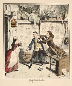 Jack Sheppard zeigt einen rachsüchtigen Charakter, Illustration aus Jack Sheppard: Eine Romanze von William Harrison Ainsworth, veröffentlicht 1839 von George Cruikshank