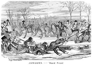 Januar - Starker Frost, 19. Jahrhundert von George Cruikshank
