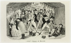 Juli - Unten bei Beulah aus George Cruikshanks Stahlradierungen zu The Comic Almanacks: 1835-1853