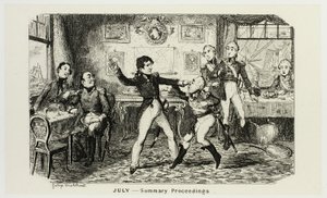Juli - Zusammenfassung der Verfahren aus George Cruikshanks Stahlradierungen zu The Comic Almanacks: 1835-1853