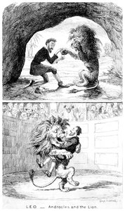 Leo - Androcles und der Löwe, 19. Jahrhundert von George Cruikshank