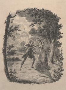 Mann und Frau im Garten von George Cruikshank