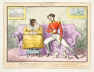 Geldjagd, 1835 (handkolorierte Gravur) von George Cruikshank