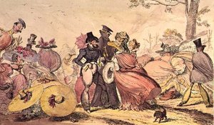 Monstrositäten von 1825 und 1826. (Satirischer Cartoon der englischen Mode des 19. Jahrhunderts) von George Cruikshank