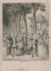 Herr Cripps begegnet seiner Mutter in den Mary-le-bone-Gärten von George Cruikshank