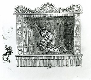 Herr Punch auf Hector dem Pferd von George Cruikshank
