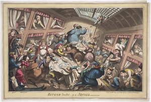 Ostend Packet in einem Sturm, 1824 von George Cruikshank