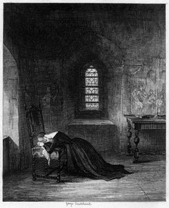 Königin Jane im Brick Tower, Tower of London, 1553-1554 von George Cruikshank