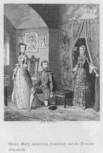 Königin Maria überrascht Courtenay und die Prinzessin Elizabeth (Gravur) von George Cruikshank