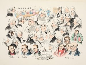 Erinnerungen an das Gericht der Common Pleas, veröffentlicht 1834 von George Cruikshank