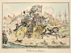 Matrosen auf einer Kreuzfahrt, aus Greenwich Hospital, einer Serie von Marine-Skizzen, die das Leben eines Kriegsschiffmannes beschreiben von George Cruikshank