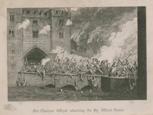 Sir Thomas Wyat greift den By Ward Tower an von George Cruikshank