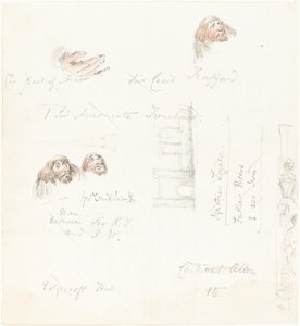 Skizzen grotesker Gesichter von George Cruikshank