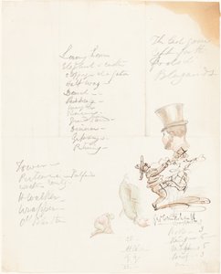 Skizzen von Kopf, Arm und kniender Figur von George Cruikshank